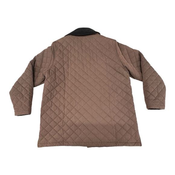 LL BEAN Quilted Barn Coat Women's XL Corduroy Collar Jacket Brown Thermore - Picture 13 of 13